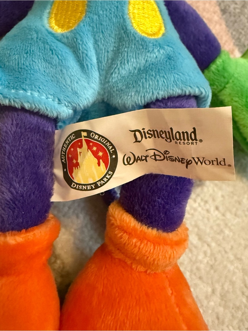Vintage Disney Parks Purple & Orange Color-block Mickey Mouse Plush - Picture 3 of 6